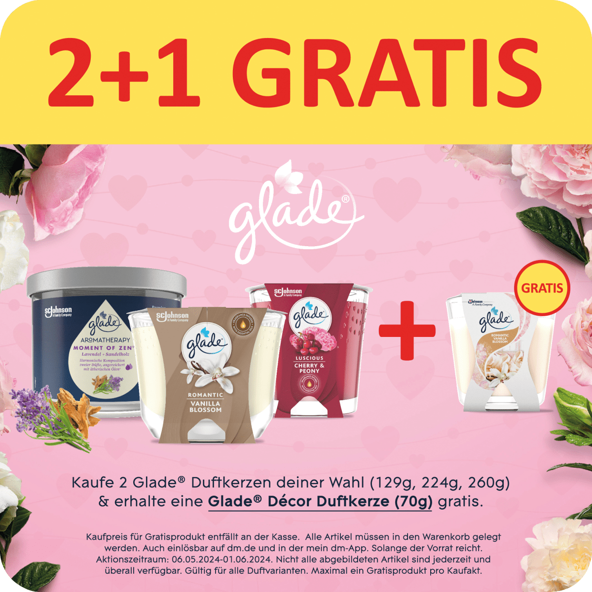 Duftkerze im Glas Romantic Vanilla Blossom 224g, 1 St