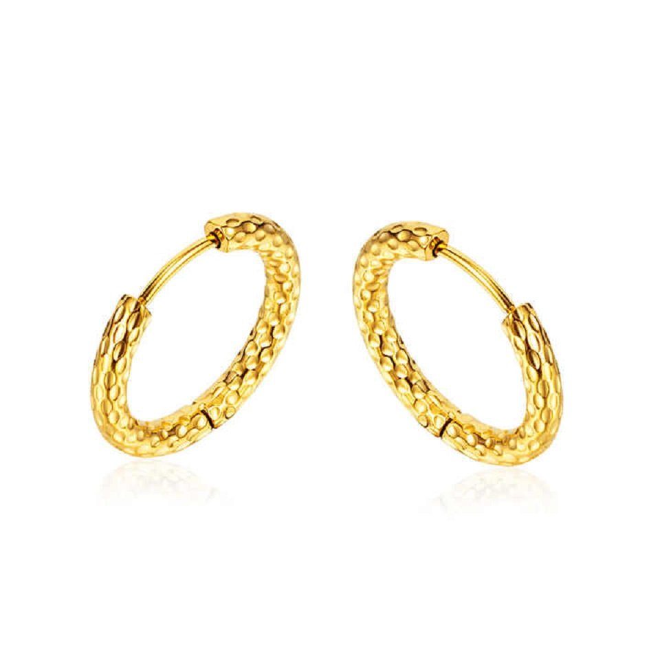 ENGELSINN Ohrring-Set Ohrschmuck Ohrhänger Schmuck Creolen Gold Edelstahl Schmuck getupft (2-tlg), inkl. Geschenkbox