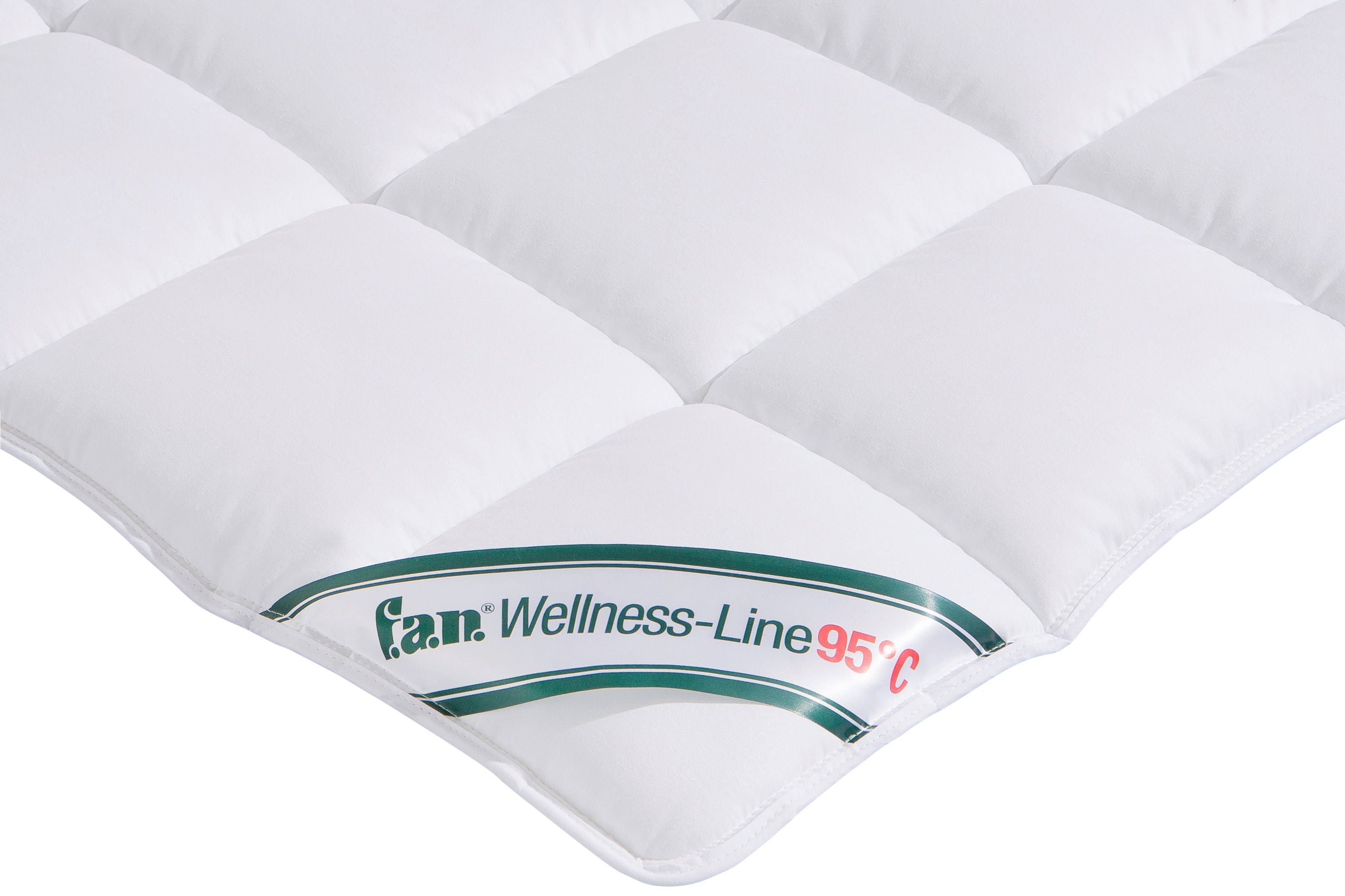 Kunstfaserbettdecke + Kopfkissen, Wellness Line, f.a.n. Schlafkomfort, Füllung: Polyester, Bezug: 100% Baumwolle, kochfeste Qualität für hohen Hygieneanspruch