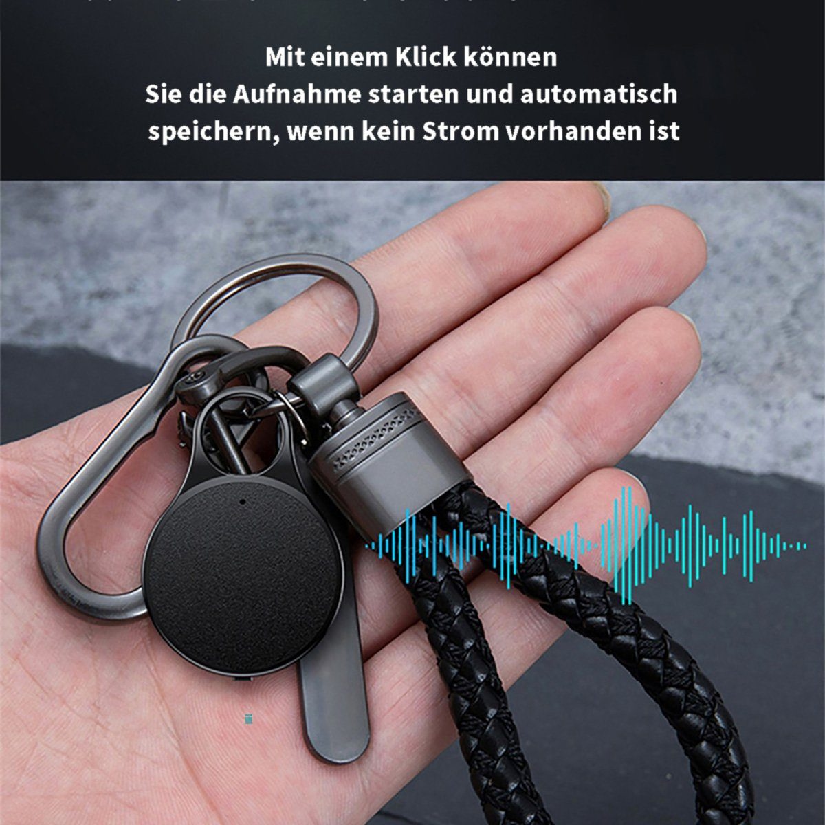 Yoyaxi Smart Mini Voice Recorder, 3 cm Körper, Dual-Mikrofon Portabler DVD-Player (S, WAV-Aufnahme, 192K Bitrate, 48KHz Abtastrate)