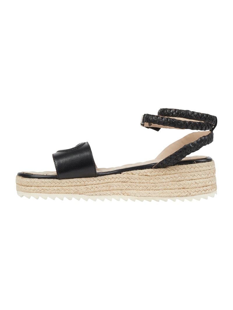 Sandalen aus Leder mit Plateausohle Modell 'Bari' in schwarz