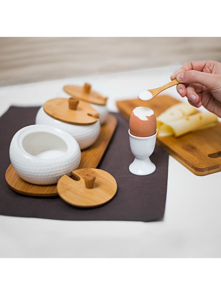 relaxdays Gewürzhalter Jiao in Natur/Weiß - (B)30,5 x (H)8,5 x (T)12 cm günstig kaufen onesize