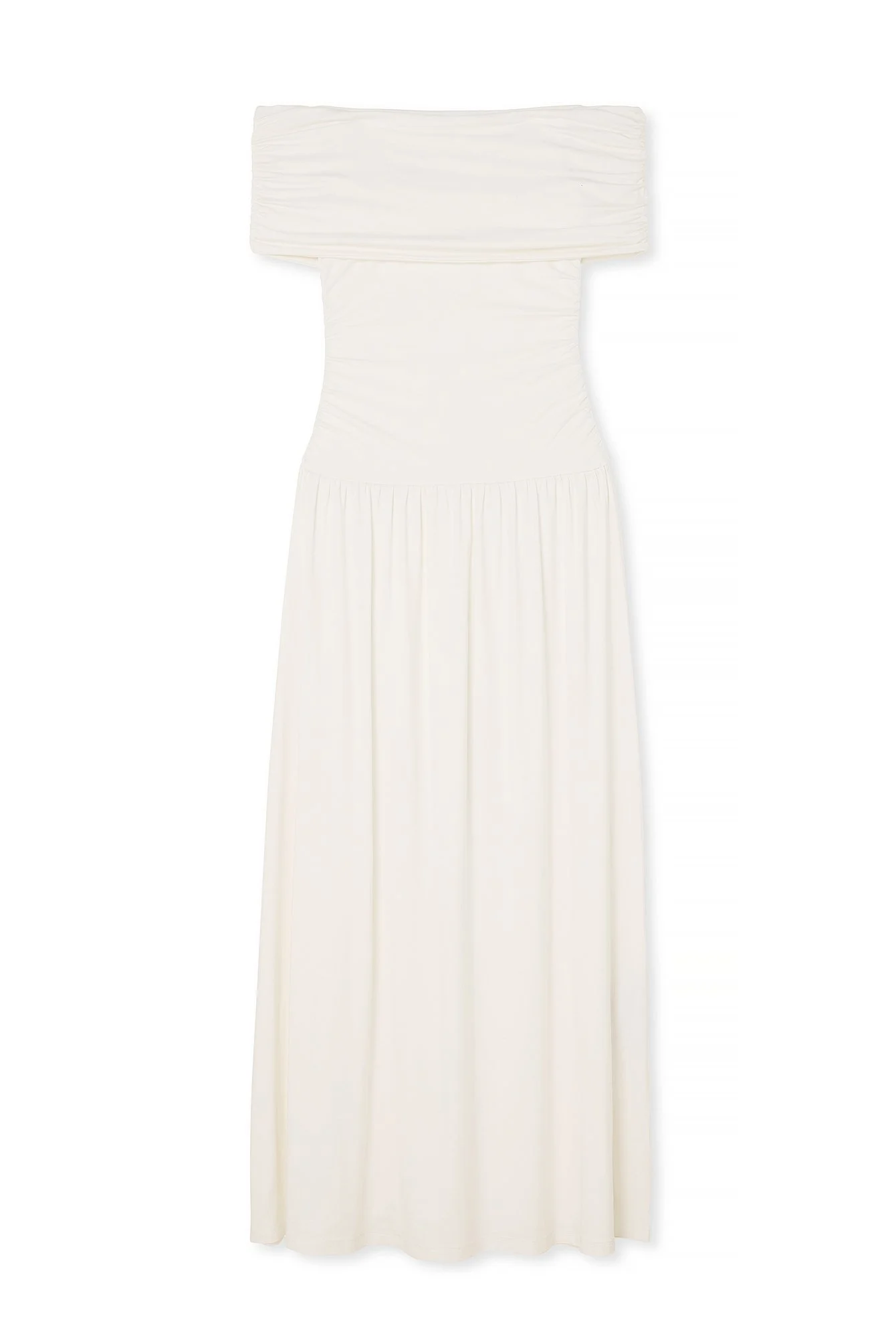 Schulterfreies Maxikleid mit niedriger Taille