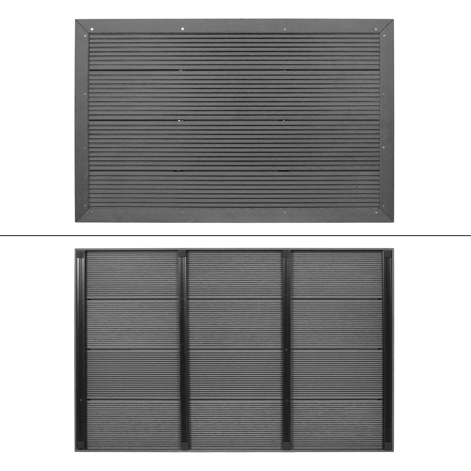 ML-DESIGN Solardusche WPC Bodenelement für Solardusche Bodenplatte für Gartendusche, Dunkelgrau 101x63x5,5cm rutschfeste Unterlage inkl. Montagematerial