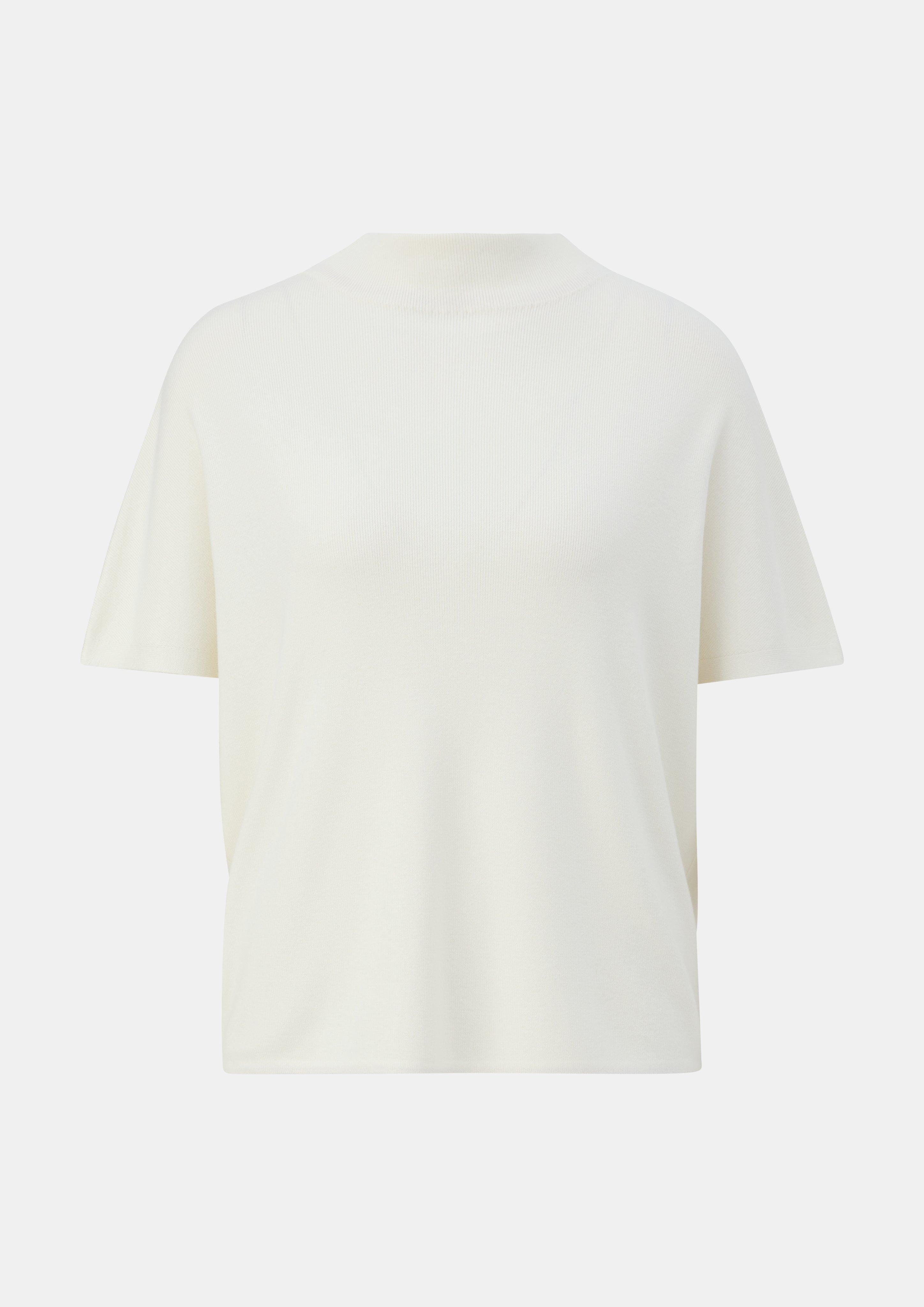 Kurzarmpullover mit Stehkragen - creme