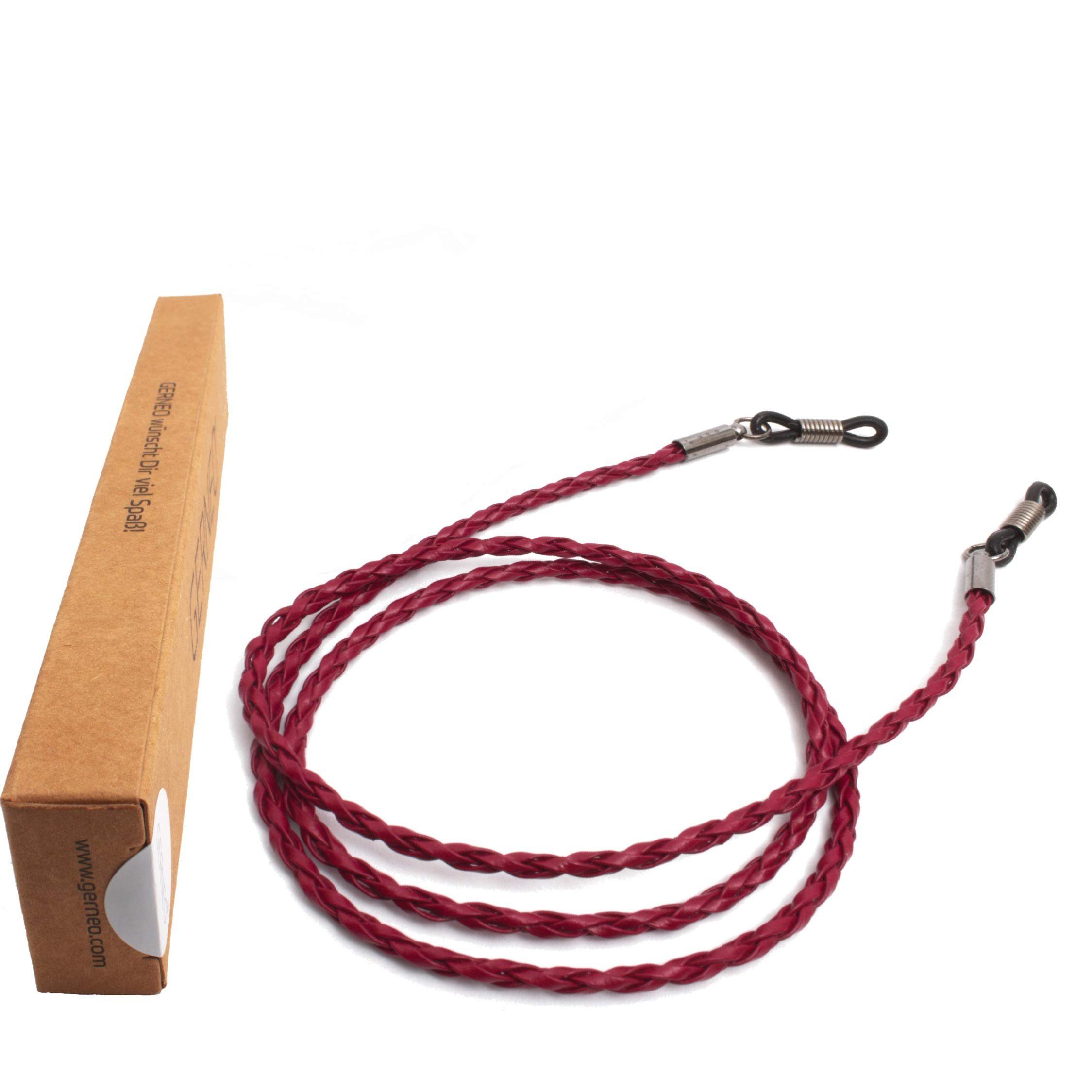 GERNEO Brillenband GERNEO® - Mailand – geflochtenes Leder Brillenband, PU Brillenkordel für Lesebrille – Halterungen anthrazitgrau