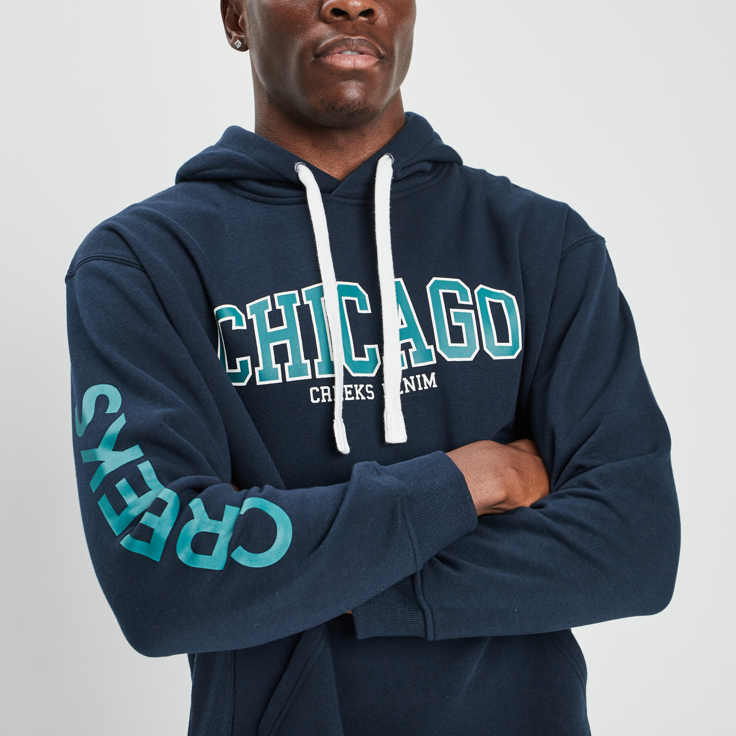 Sweat à capuche hoodie Creeks bleu marine homme | La Halle