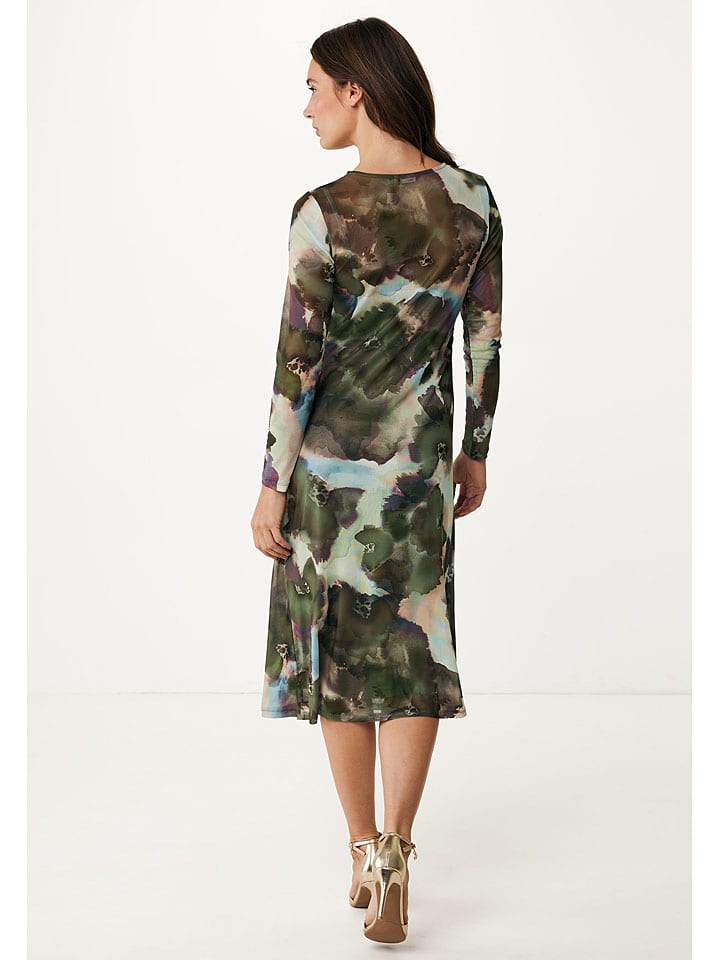 Mexx Kleid in Dunkelgrün/ Hellblau günstig kaufen