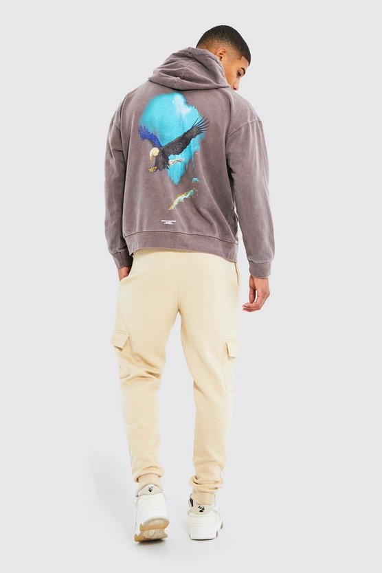 Oversize Hoodie mit Adler-Print