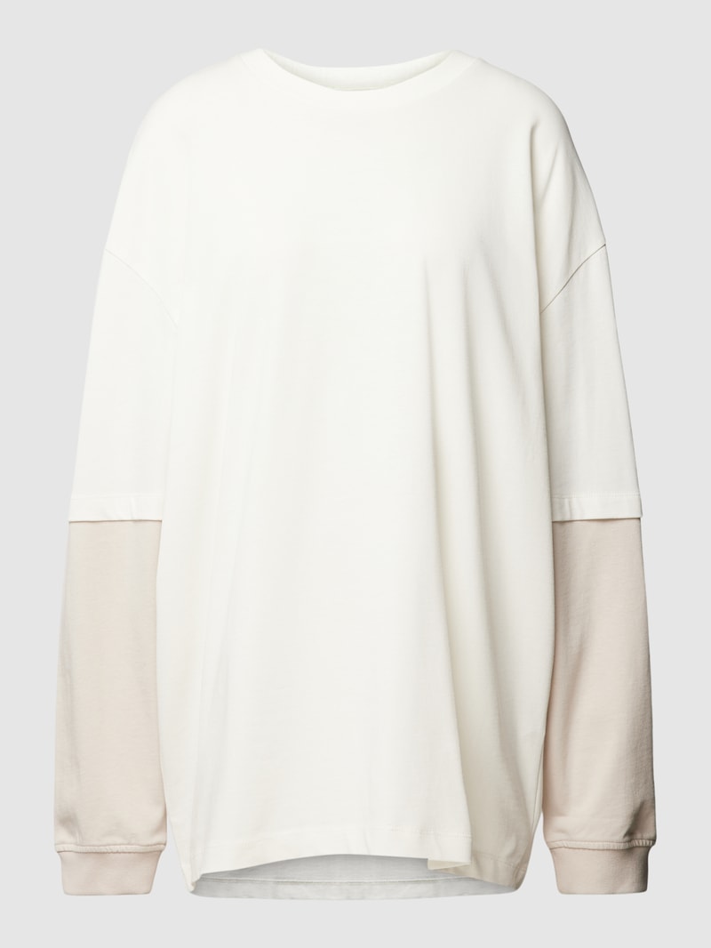 Oversized Longsleeve im Double-Layer-Look in hellgrau