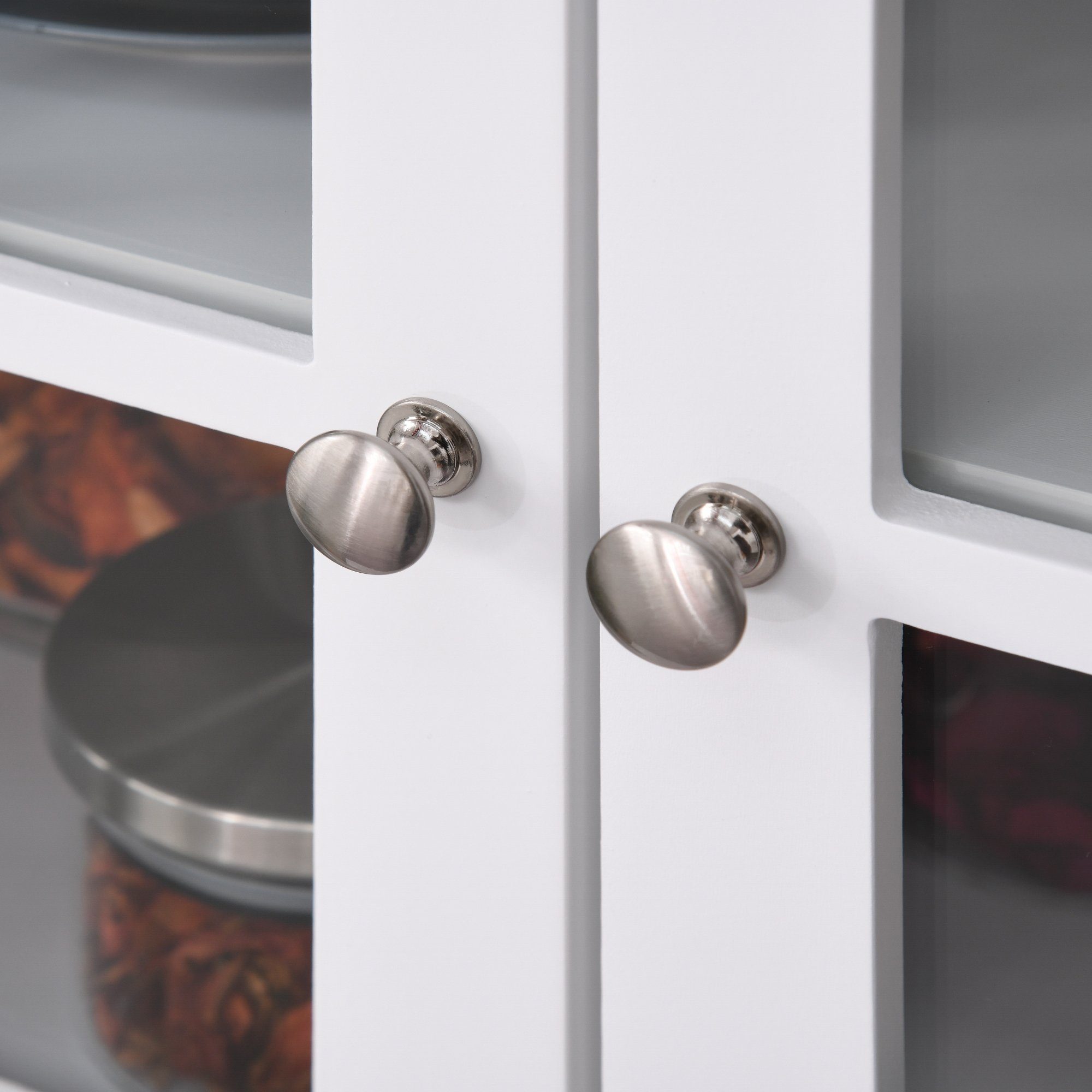 HOMCOM Küchenbuffet Kitchen Cabinet (Set, 1-St., 1 Küchenschrank) Sideboard Vitrinenschrank mit Schublade MDF, 68,6B x 40T x 164H cm