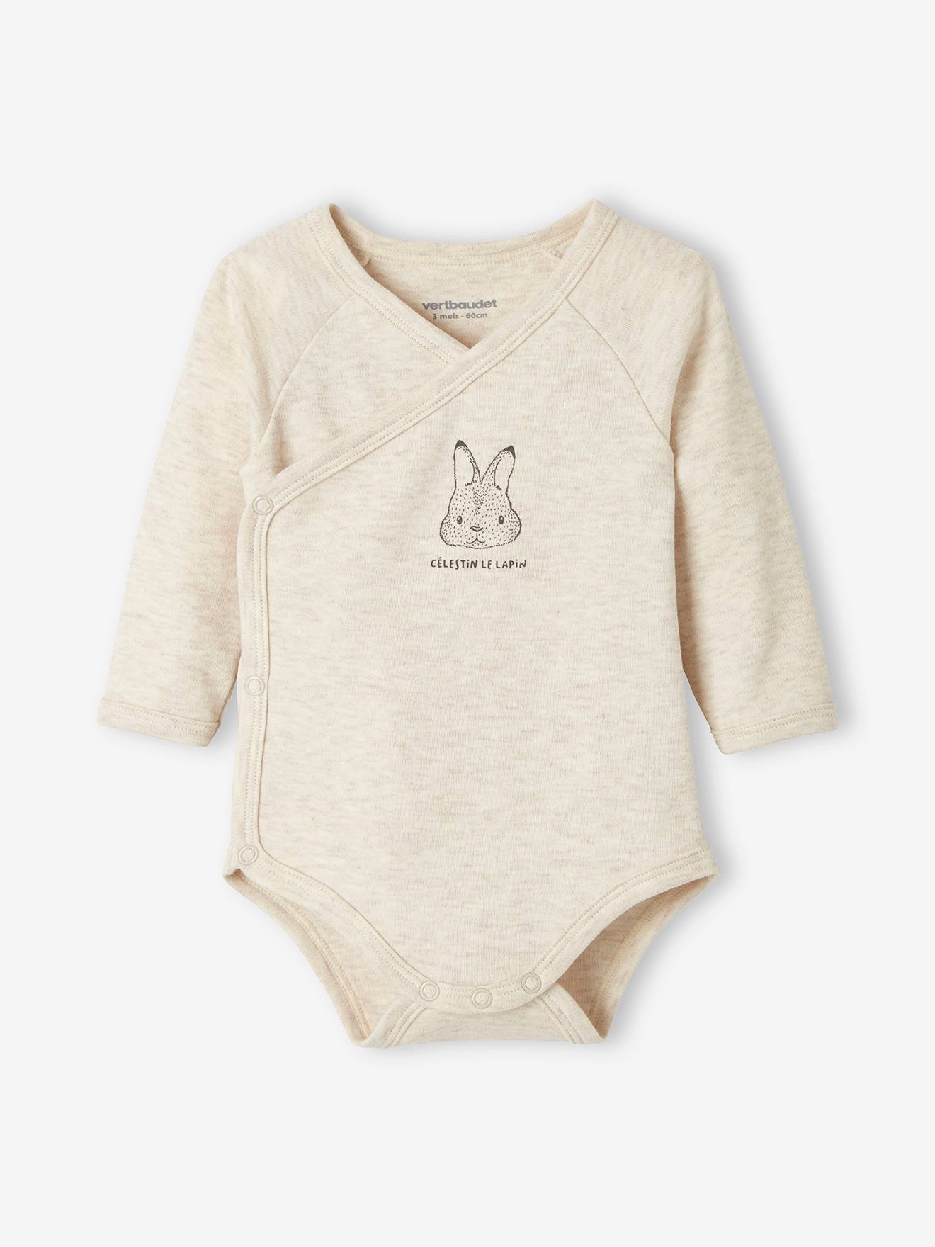 Lot de 5 bodies manches longues bébé ouverture naissance lot cannelle