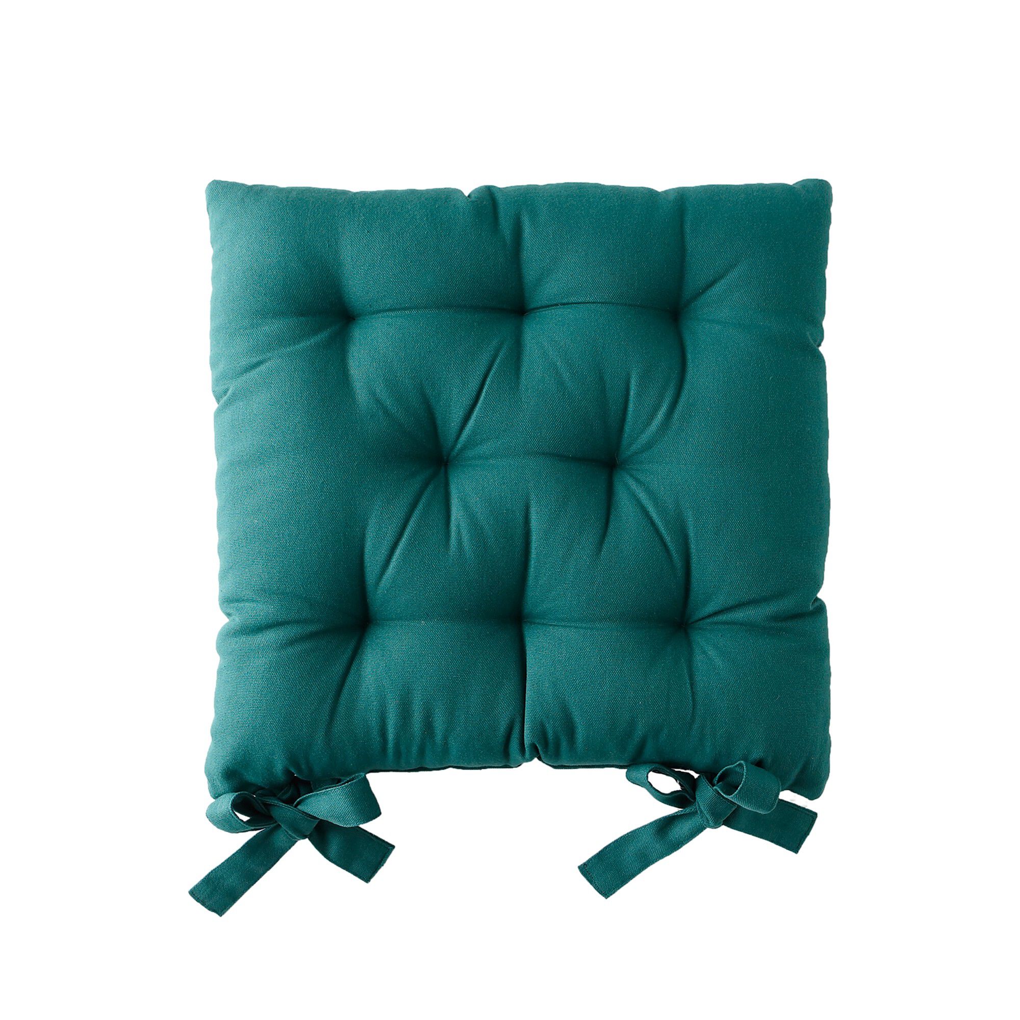 Galette de chaise carrée unie coton bachette