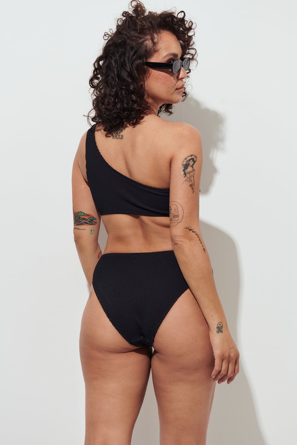Shirred highwaist bikini brief