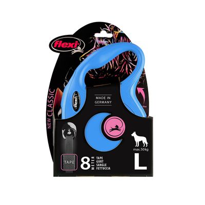 flexi New Classic Gurt-Leine L blau, 8 m