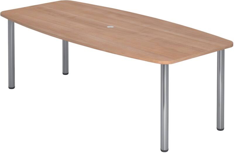 Hammerbacher Konferenztisch KT22C Walnuss, Silber 2.200 x 1.050 x 740 mm