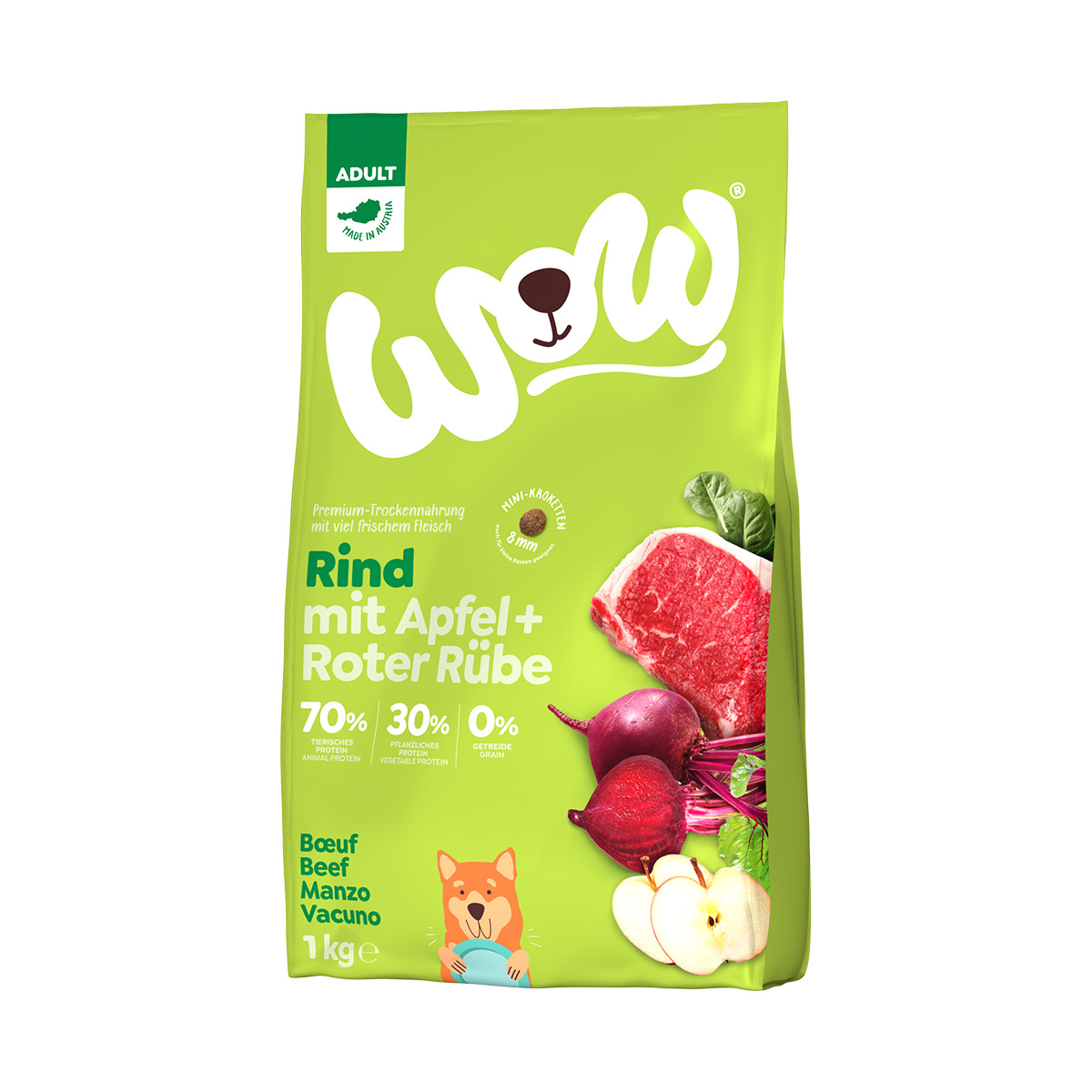 WOW Minis Adult Rind mit Apfel und Roter Rübe 1kg bei ZooRoyal
