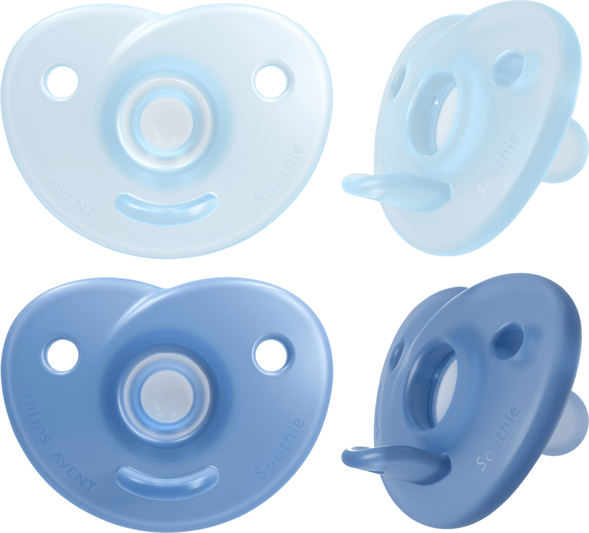 Schnuller Soothie Silikon, blau, 0-6 Monate, 2 St