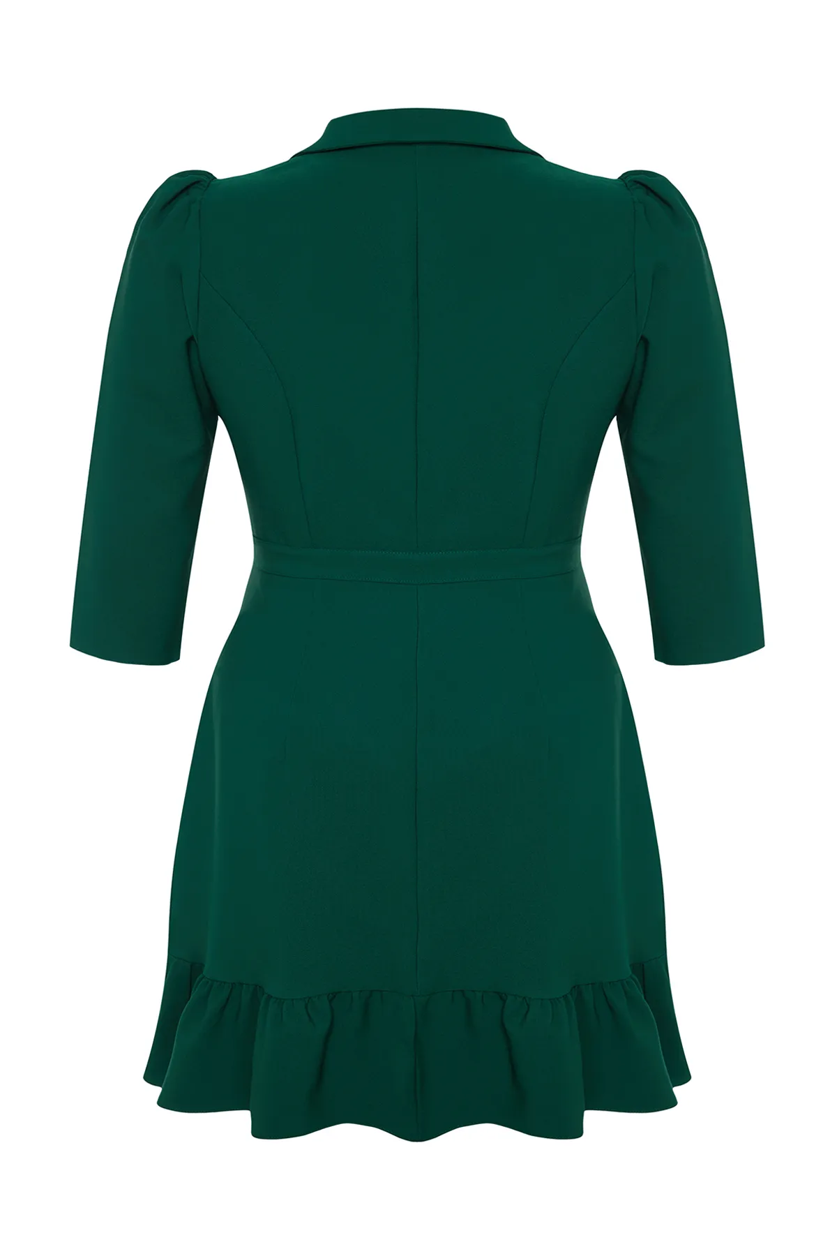 Trendyol Curve  Smaragdgrünes Mini-Jackenkleid mit Dreiviertelärmeln - TBBAW23AH00042