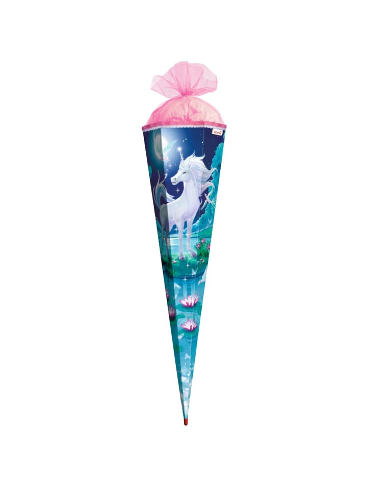 ROTH Schultüte groß Mondscheineinhorn 85 cm, Glitter Glitzerborte in Blau günstig kaufen onesize