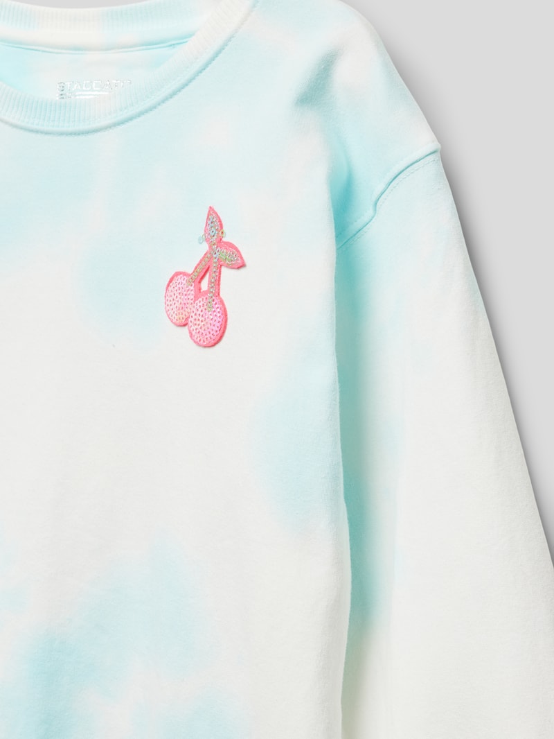 Sweatshirt mit Paillettenbesatz in blau