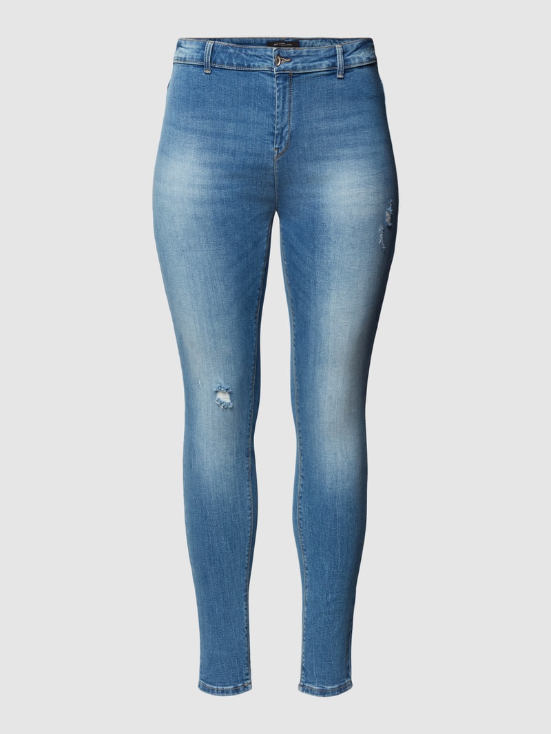 PLUS SIZE Skinny Fit Jeggings im Destroyed-Look Modell 'CARHUBA' in hellblau