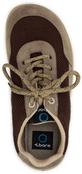 4bare ~ Joy LowCut Sneaker ~ Mocha Brown