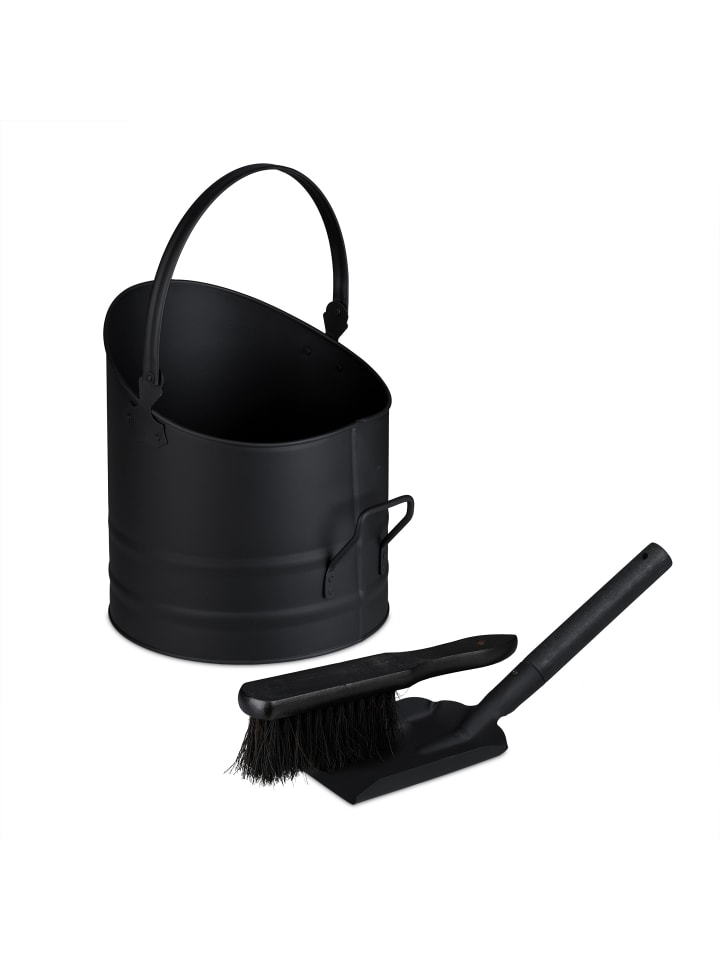 relaxdays Ascheeimer in Schwarz - 9,5 L günstig kaufen onesize
