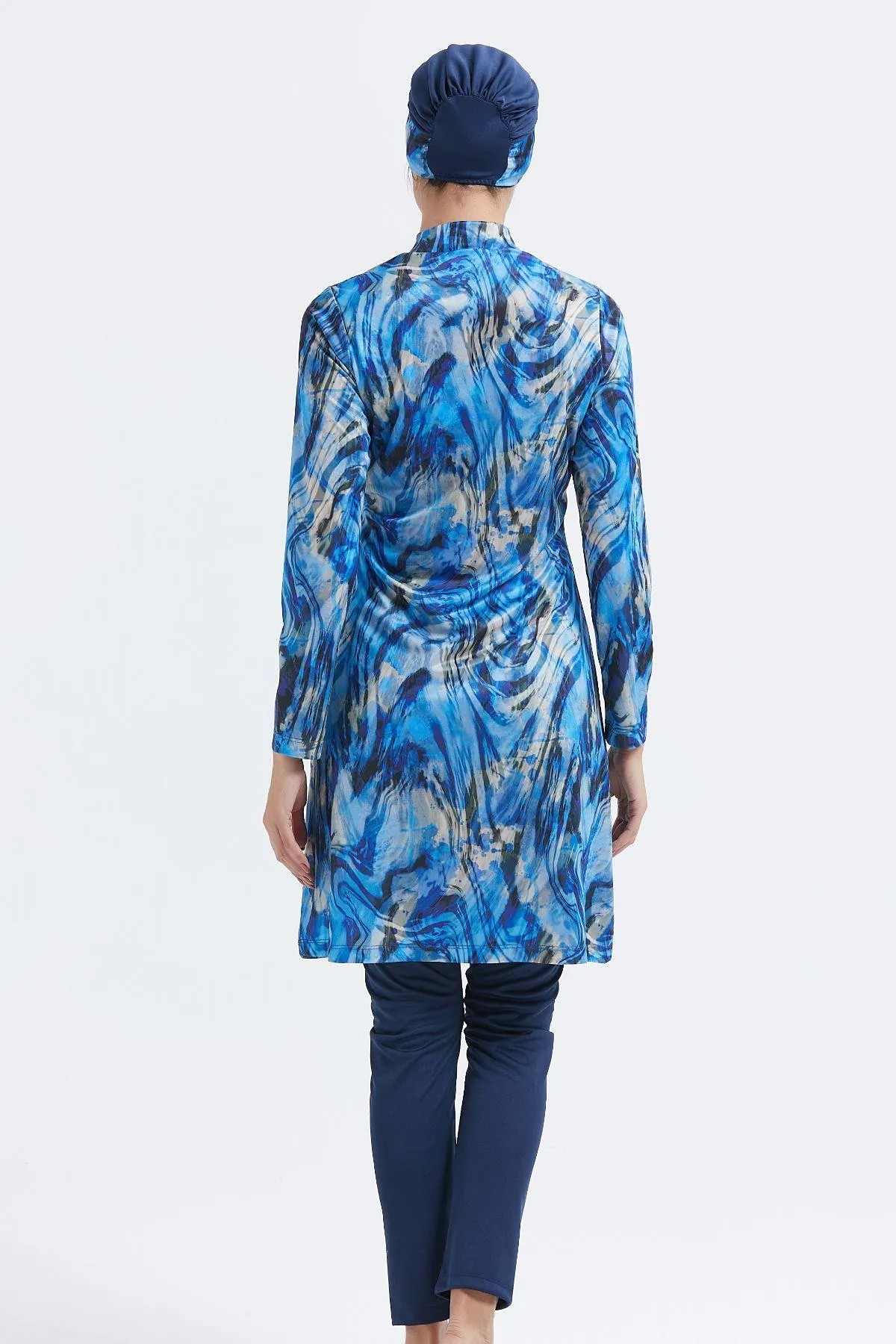 C&City  Vollständig bedeckter dreiteiliger Hijab-Badeanzug C11003 Marineblau