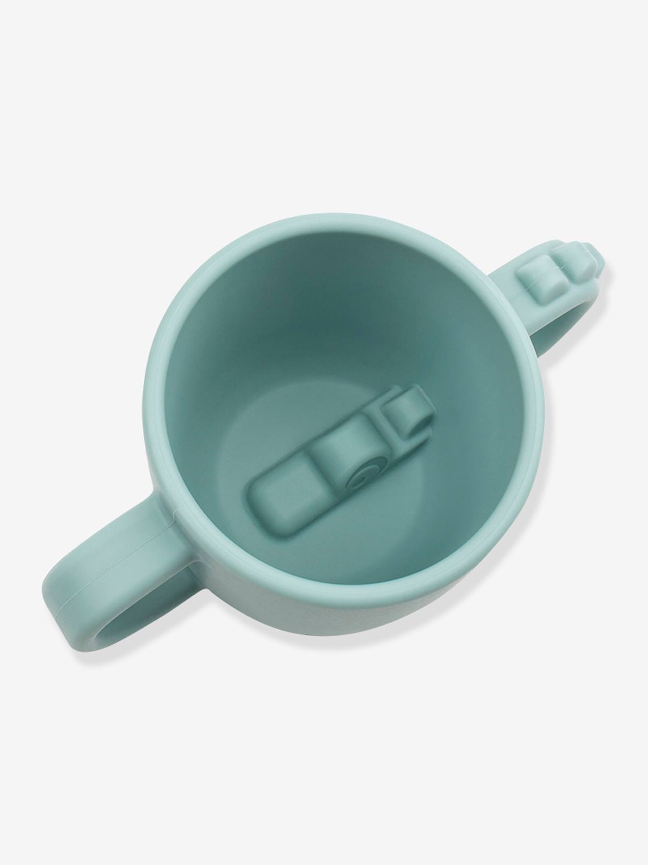 Tasse à 2 poignées DONE BY DEER Peekaboo Crocodile en silicone vert