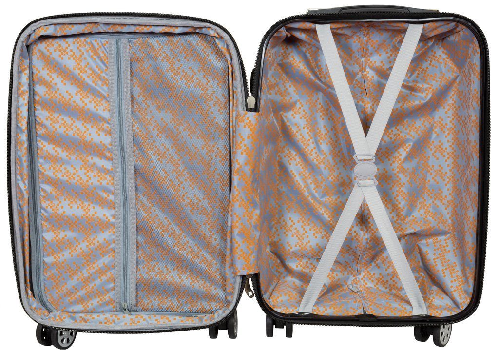 Trendyshop365 Hartschalen-Trolley Almeria 119 Liter, Größe XL, 4 Rollen, extra groß, Dehnfalte, Zahlenschloss