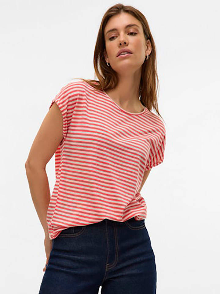 Vero Moda Shirt in Rot/ Weiß günstig kaufen