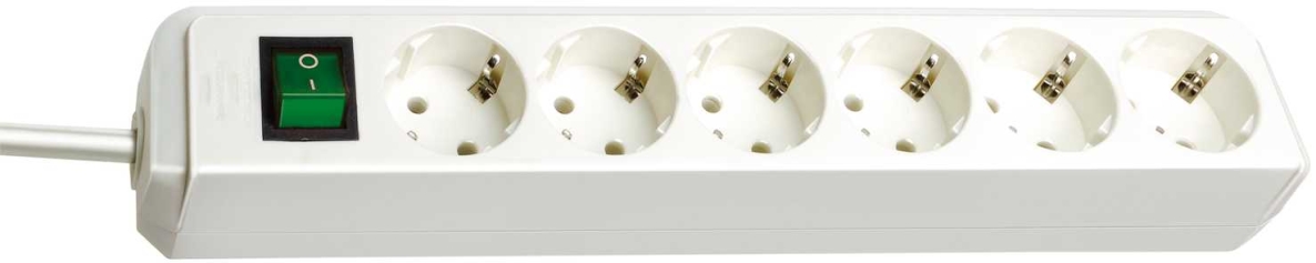 Brennenstuhl 1159520015 Eco-Line s stikalom 6-polna bela 1,5 m H05VV-F 3G1,5