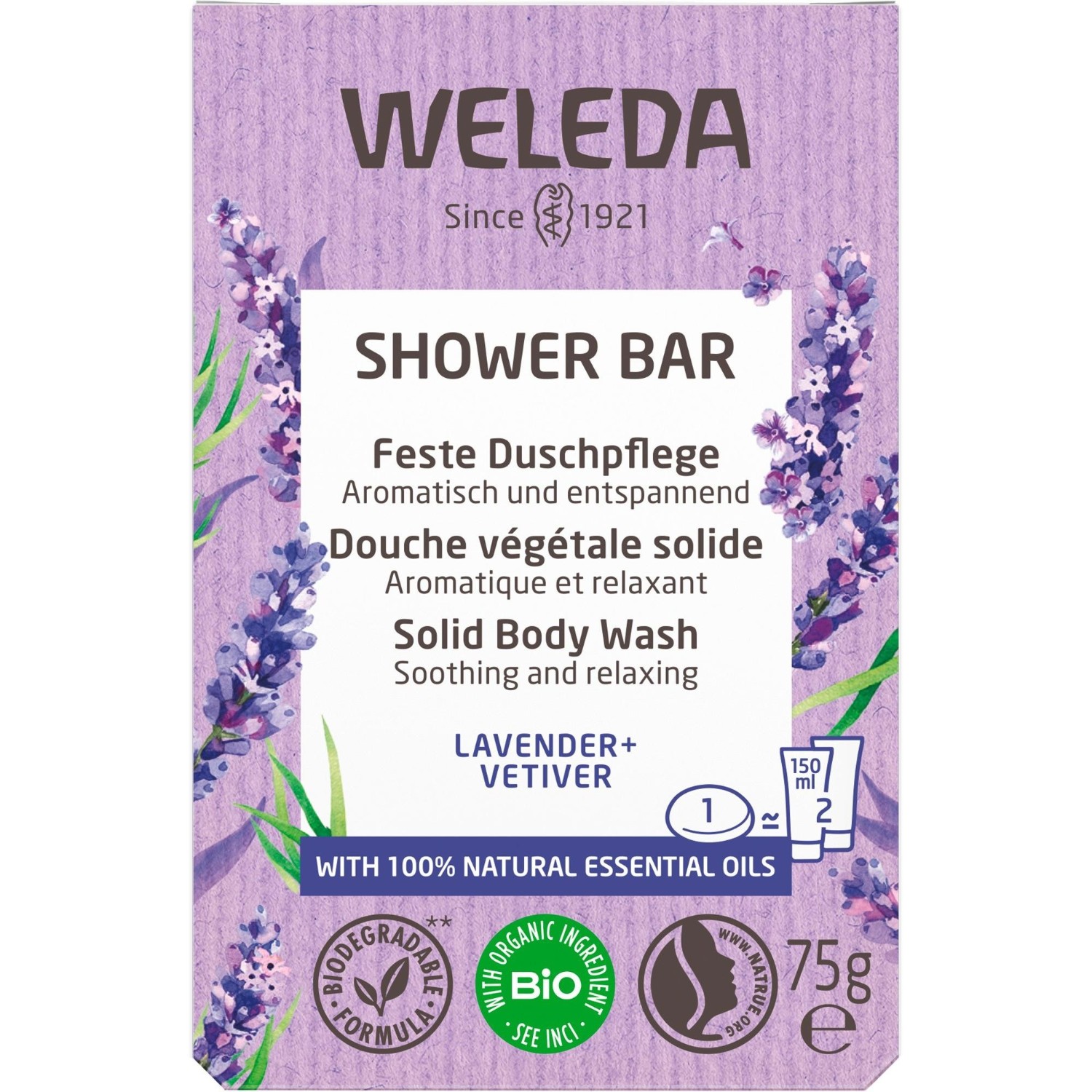 Shower Bar Feste Duschpflege Lavender + Vetiver