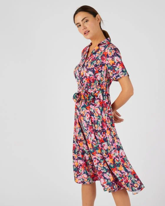 Robe-chemise pure viscose imprimée