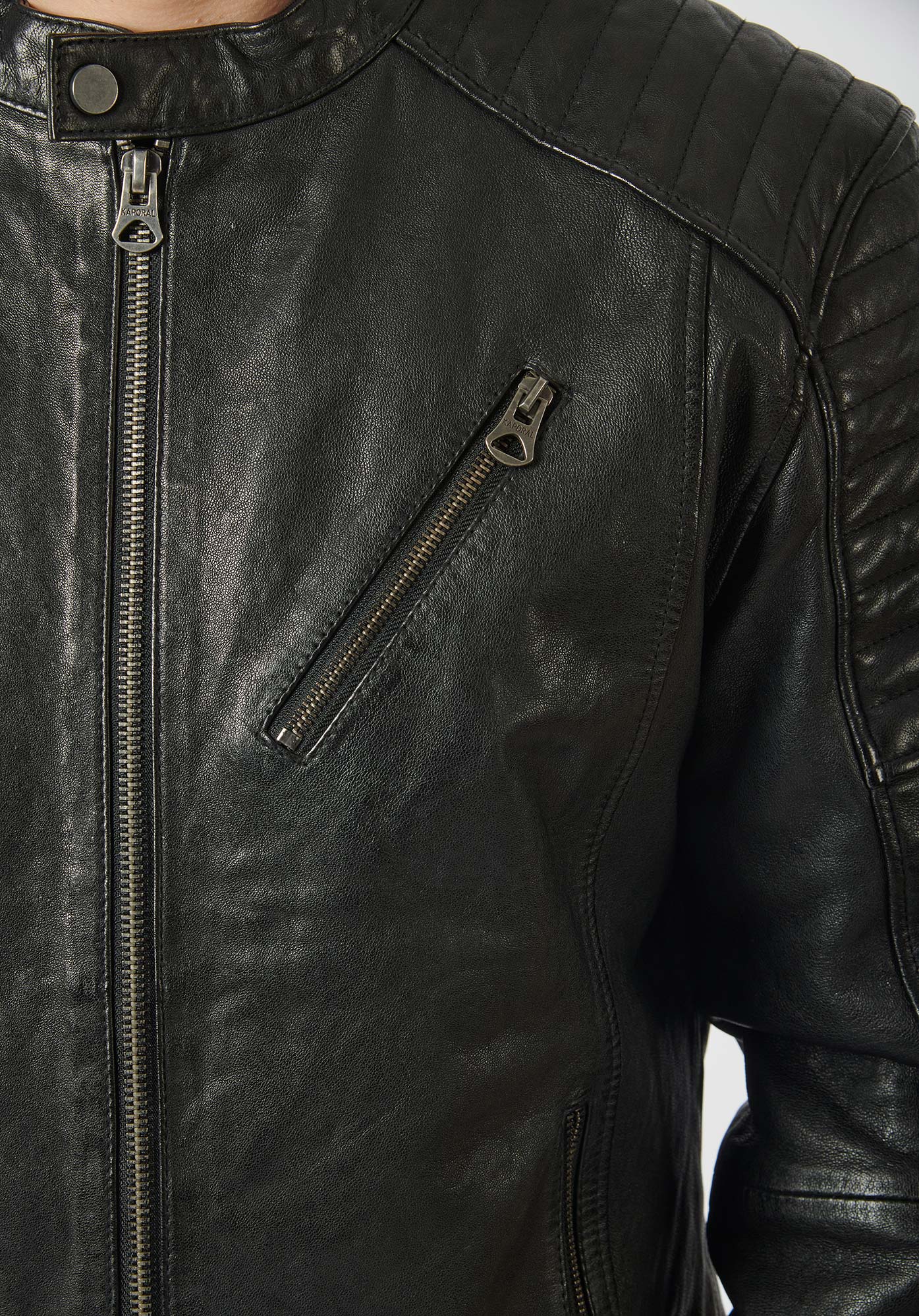 BENUR  Veste en cuir noir Homme
