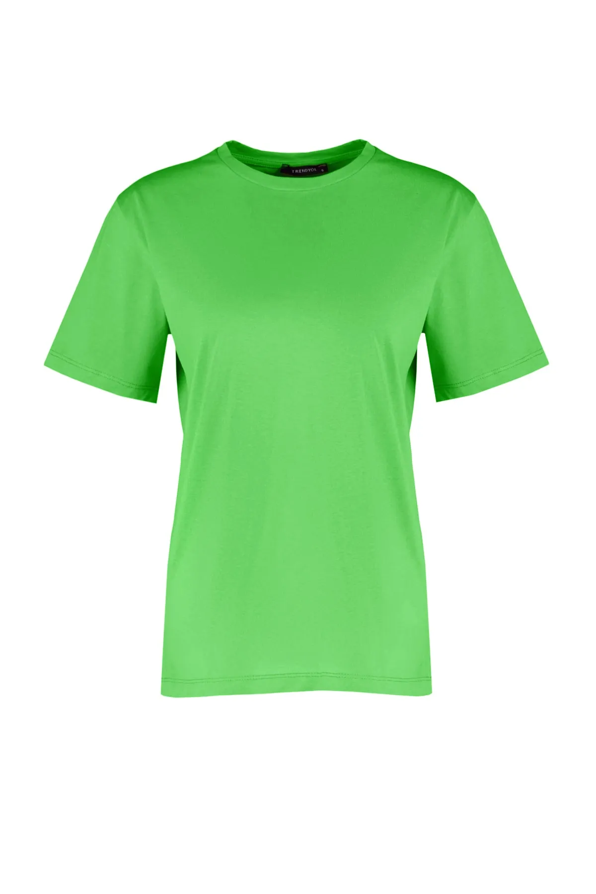 Trendyol Collection  Grünes, übergroßes/weites Strick-T-Shirt mit Rundhalsausschnitt aus 100 % Baumwolle TWOSS20TS0134