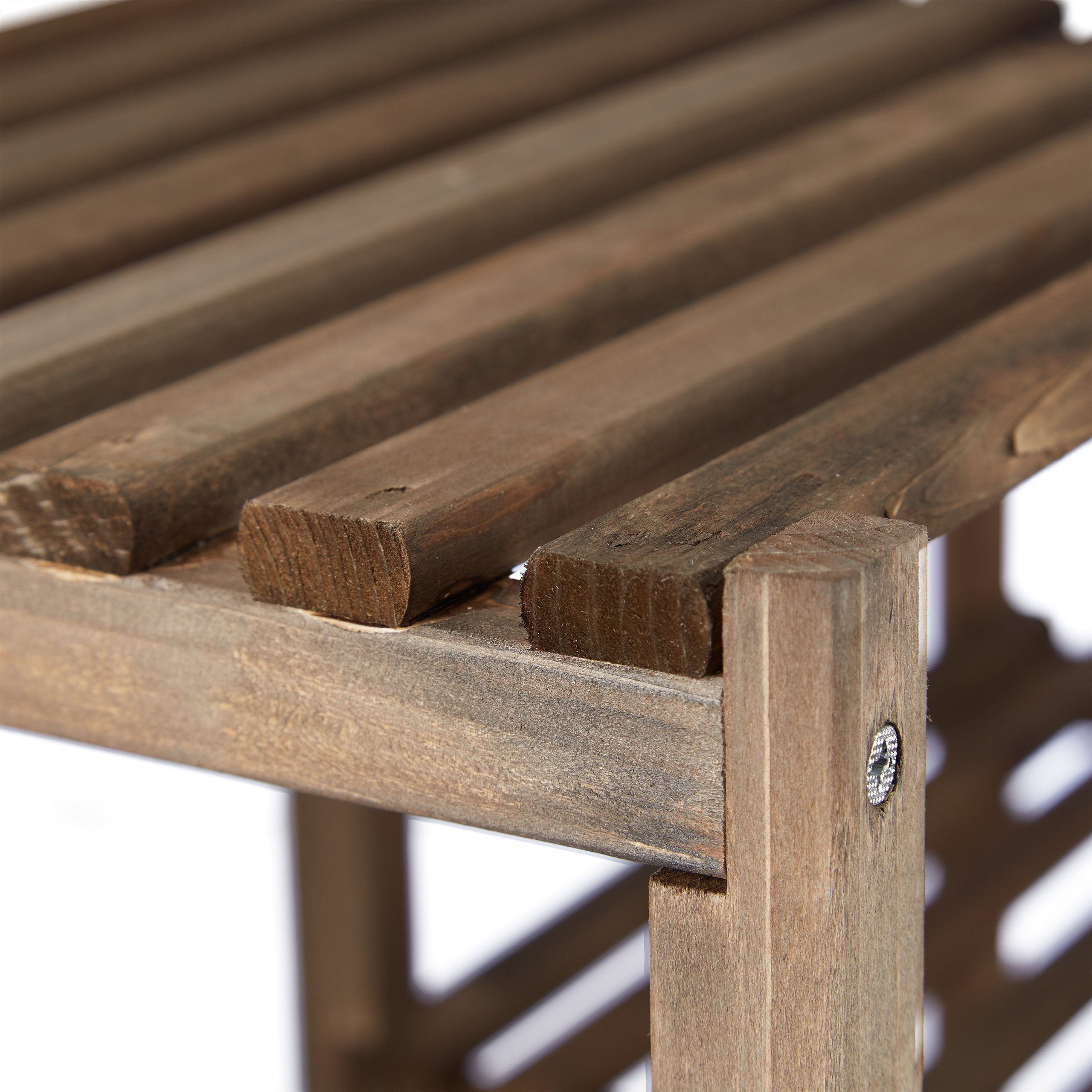 relaxdays Blumenständer Braunes Blumenregal aus Holz, M