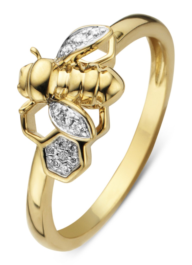 Bague en or Diamond Point avec diamant de 0,06 ct Queen Bee