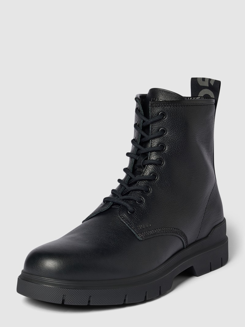 Schnürboots aus echtem Leder Modell 'Ryan' in schwarz