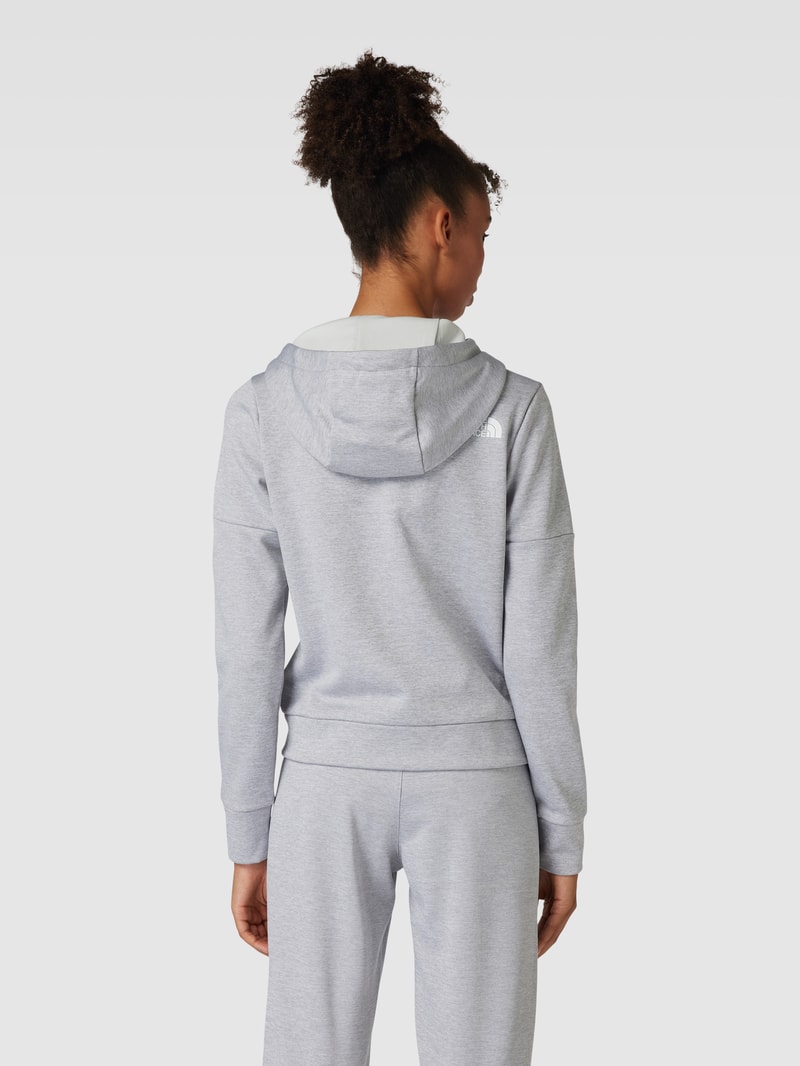Sweatjacke mit Label-Print Modell 'REAXION' in hellgrau meliert