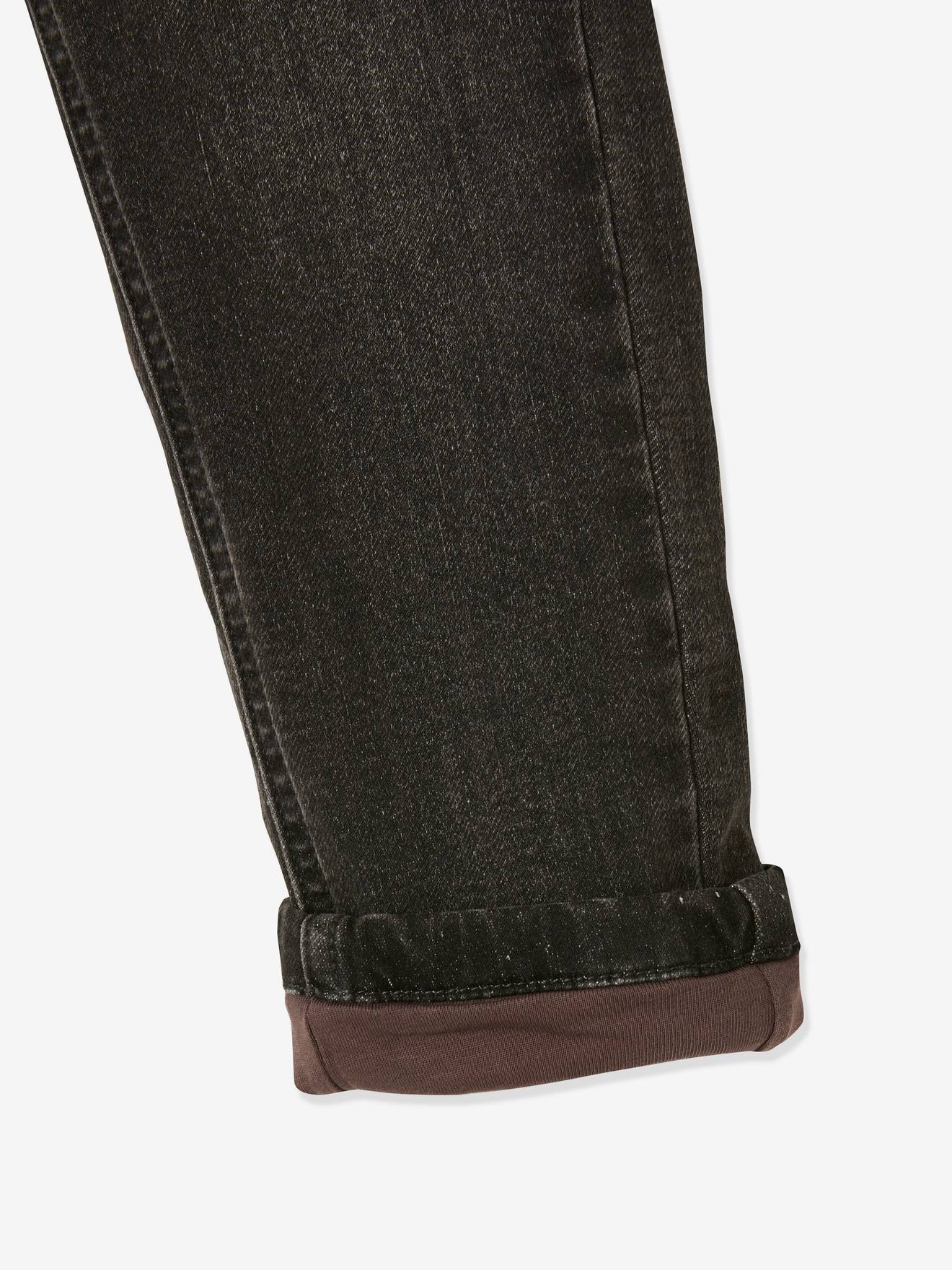 Vertbaudet Gefütterte Jungen Jeans, Straight-Fit Oeko-Tex - blue black