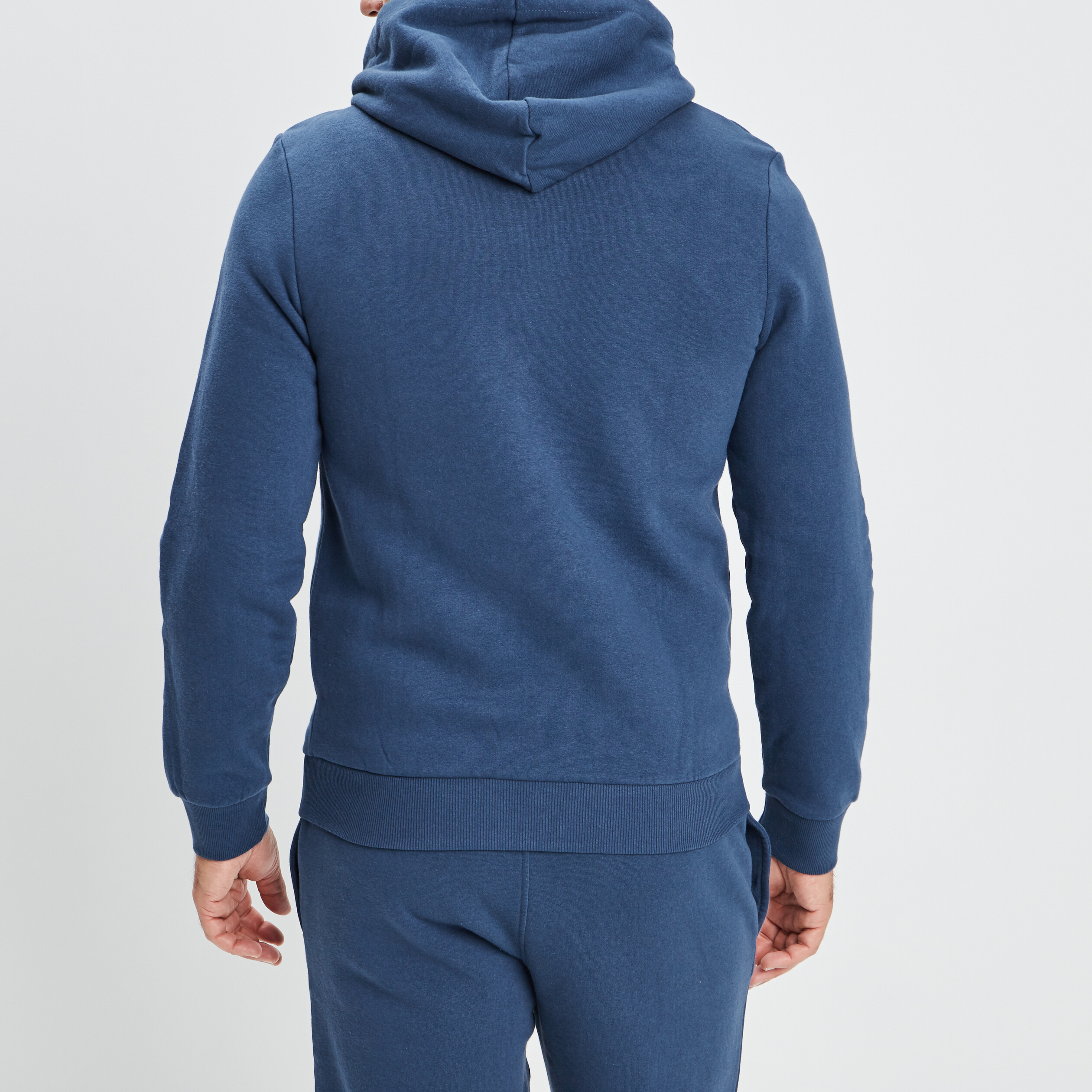 Sweat zippé molleton à capuche bleu homme | La Halle