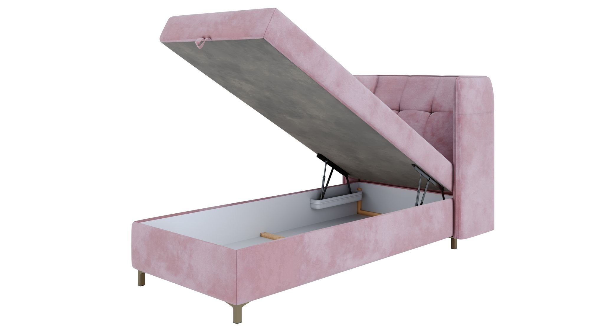 sofa4you Boxspringbett LOTOS in Samtstoff inkl. Bettkästen, inkl. Kaltschaumtopper