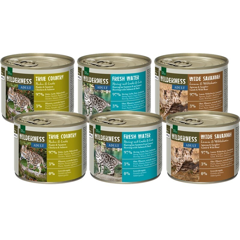 REAL NATURE Nassfutter REAL NATURE WILDERNESS Adult Mixpaket 6x200g Mixpaket 1