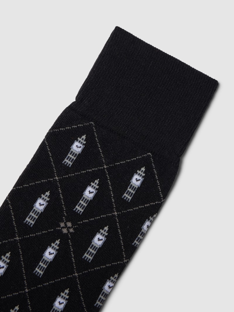 Socken mit Allover-Muster in schwarz