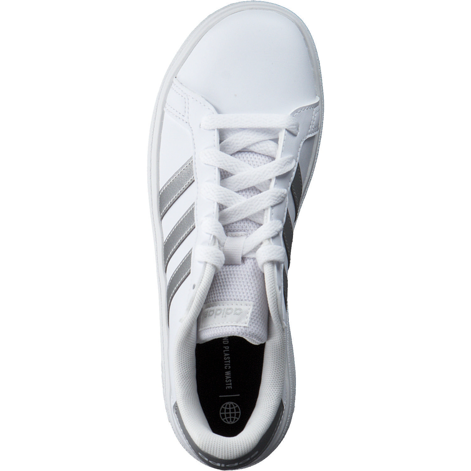 Adidas Core Grand Court 2.0 K, Sneakers Low, Damen, Weiß (Weiß/Silber)
