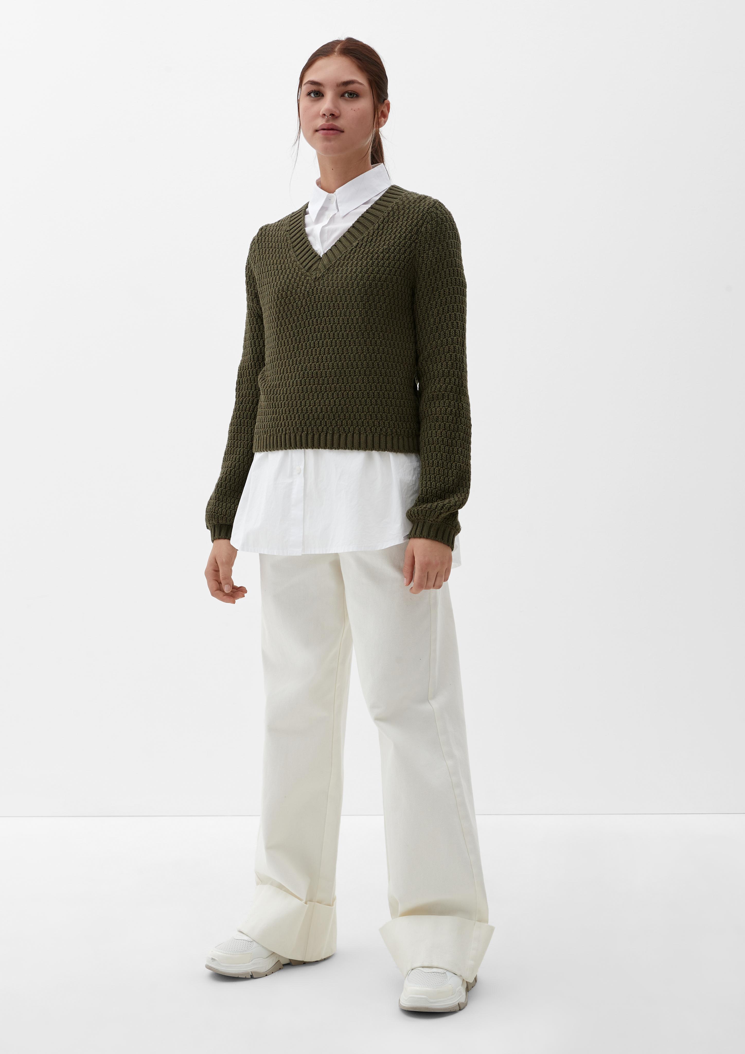 Strickpullover mit V-Ausschnitt  2119040-7934