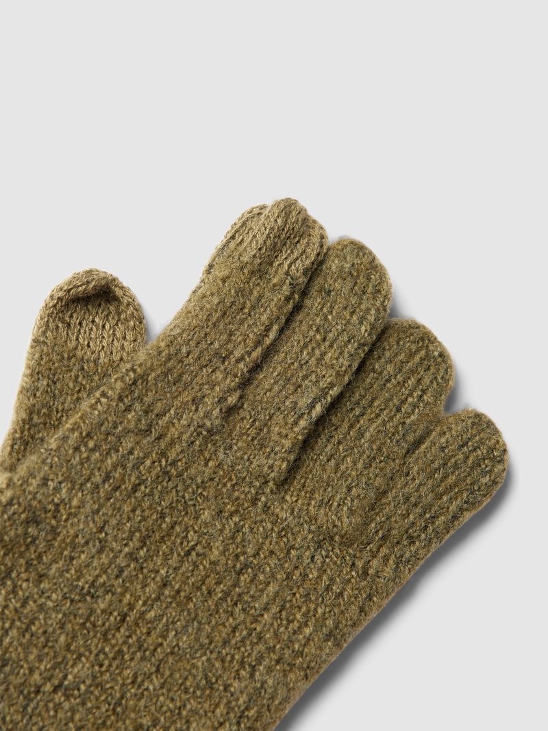 Handschuhe in Melange-Optik Modell 'Beatritz' in olivgrün