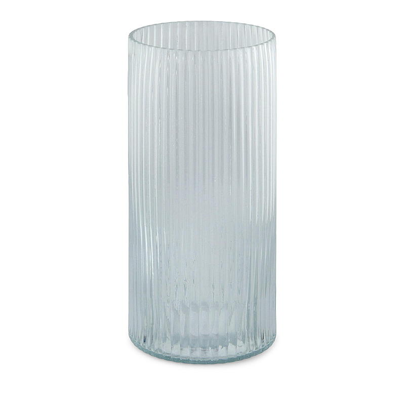 Home Glassvase 12x25 cm rille klar
